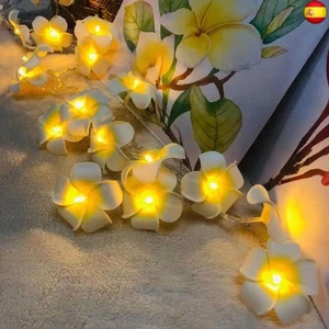  Guirnaldas artificiales de Plumeria, mousse de Frangipani, 3 m, 20 LED,  - Imagen 1 de 9