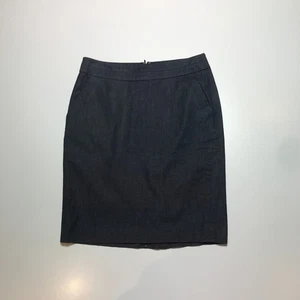 Gonna a tubino Ann Taylor Loft donna 0 Petite Dark Chambray elasticizzata con tasche - Foto 1 di 11