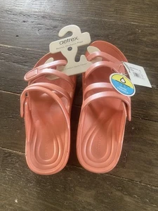 Aetrex Orthotic Flips Janey Sport Slides Size 7 Women Color Coral Brand New! - Picture 1 of 9