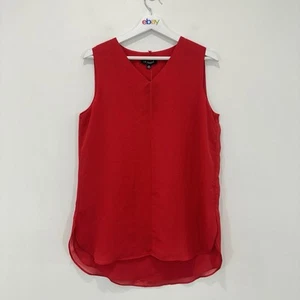 Liz Jordan Top Women M Red Afterdark V Neck Top With Scarf NEW - Picture 1 of 10