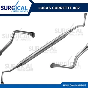 Lucas Bone Curette #87 Dentist Lab Dental Instruments Hollow Handle German Grade - Picture 1 of 8
