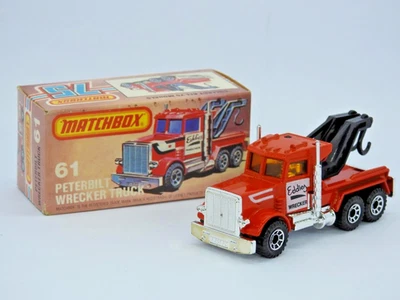 Matchbox Superfast N.61 Peterbilt Eddies Wrecker Truck Mint In VNM L Box 1982 - Immagine 1 di 4