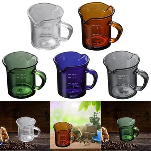 Espresso Glass Measuring Cup Milk Frothing Pitcher with Handle - Picture 1 of 34