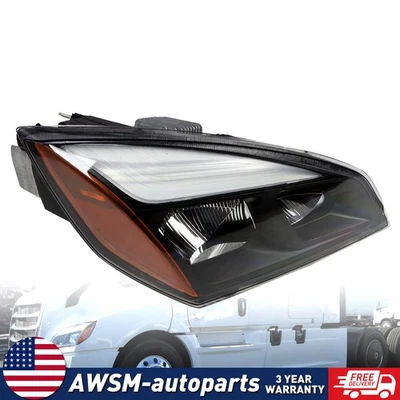 Right Headlight Assembly Black With LED For 2018-2022 Freightliner Cascadia - Image 1 of 4