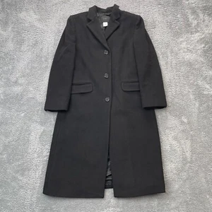 Chaqueta J Crew Mujer 8 Petite Abrigo Negro Trench Lana Cachemira Abrigo Largo - Imagen 1 de 9