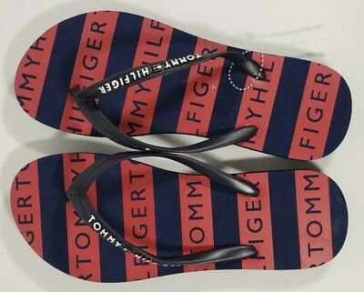 NUEVO TOMMY HILFIGER Sandalias chanclas blancas azul marino rojas para mujer Foto 1 de 4