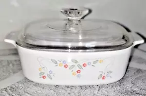 CORNING WARE ENGLISH MEADOW COVERED 2-Qt CASSEROLE #A-2-B RARE VINTAGE - Picture 1 of 2