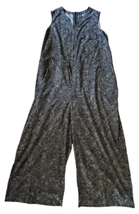 Athleta Pants Jumpsuit Sleeveless Romper Topanga Black & Gray 3X Wide Leg *FLAW* - Picture 1 of 7