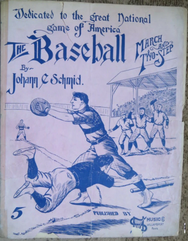 BASEBALL SHEET MUSIC THE BASEBALL MARCH AND TWO STEP 1905 - Image 1 of 1