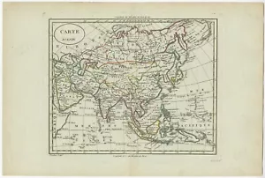 Mapa antiguo de Asia con un extremo en gran parte inexplorado del noroeste de Asia - Imagen 1 de 1