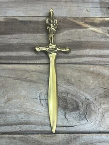 Vintage Holland Letter Opener Knight In Shinning Armor Solid Brass AS-IS Used! - Picture 1 of 21