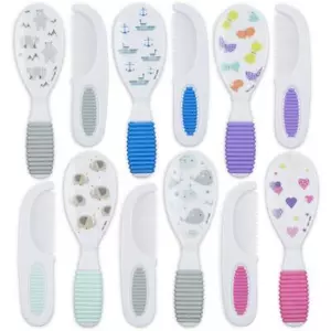 Nuby Baby Comb & Brush Set - 0+ Months - Boy or Girl - Soft Nylon Bristles - Picture 1 of 20
