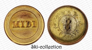 MIDI-Taste - Chemin de Fer du Midi. Frankreich, um 1890. 22 mm. Gold. Wunderschön - Bild 1 von 1