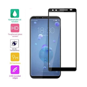 HTC U12 / 12 Plus Full Glue Tempered Glass Screen Protector Cover - Picture 1 of 7