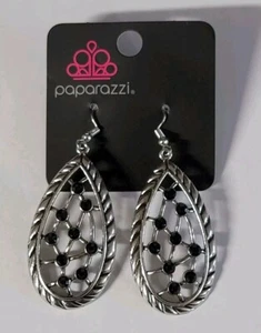 Paparazzi Industrial Incandescence Black Earrings - Picture 1 of 3
