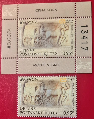montenegro stamps - 2020 CEPT EUROPA ANICENT POSTAL ROUTES - Mi block 26+448 MNH Cover