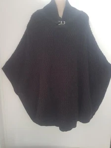 Poncho brand beme Warm Relaxed Womens black knit size S/M - Foto 1 di 5