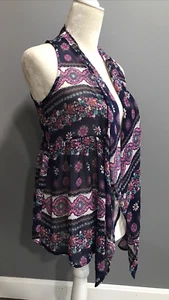 Juniors xhilaration Size L10/12 Sleeveless Sheer Cardigan - Picture 1 of 8