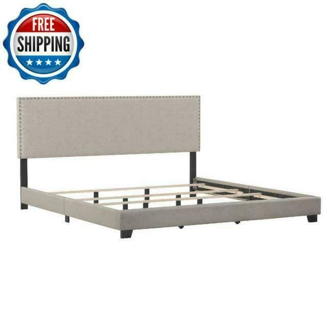Hillsdale 2583-660L Upholstered Bed Frame King Size - Light Gray