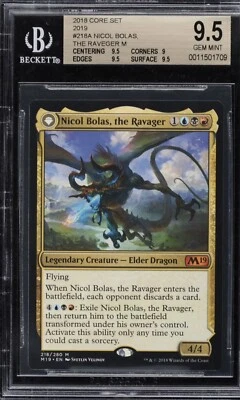 MTG Nicol Bolas BGS 9.5 Gem Mint 2018 Core set  Magic Mythic card - Image 1 of 2