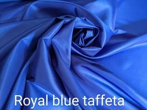 Royal Blue  Taffeta 100% Polyester 59/60" wide by the yard or roll. Free swatch. - Picture 1 of 5