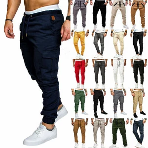 Herren Cargo Jogger Jeans Chino Lang Hose Cargohose Sportshose Jogginghose Neu - Bild 1 von 16