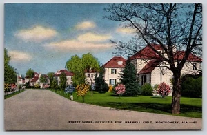 Postal Escena Callejera Fila Oficial Maxwell Field Montgomery Alabama Lino - Imagen 1 de 2