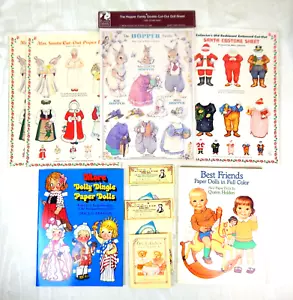 9 alte Papierpuppenbücher, Blätter, Sets - Dolly Dingle, Weihnachtsmann, Katzen, Hasen - Bild 1 von 11