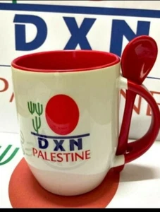 MIT TEELÖFFEL TASSE UND GESCHENK EIN BÜRO NIEDLICHE TASSE KAFFEE IN TASSEN MILCH ZUHAUSE KERAMIK - Bild 1 von 1