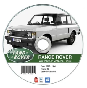Range Rover (1986-1994) Manual De Taller En Cd - Imagen 1 de 7