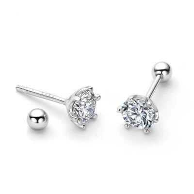 0.2ct Earrings White Gold Diamond Test Pass Lab-Created LED Gift Box Round Cut - Image 1 of 4