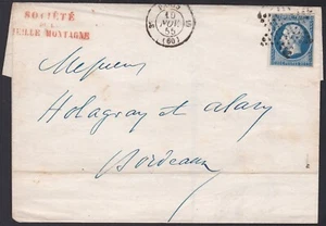 Antigua cubierta clásica, OFCV0211 Francia Sc15 Napoleón, matasellos estrella, 10 de noviembre. 1855. - Imagen 1 de 2