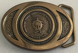 Rare VINTAGE JACK NADEL BRASS BUCKLE American Power Dispatchers Association 1946 - Picture 1 of 3