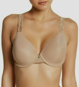 New Natori 736037 Lace Trim Full Coverage Bra Size 32DDD Suntan - Picture 1 of 4