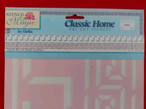 GREEK KEY DADO CORNICE BORDER DELTA STENCIL MAGIC MYLAR PAINT NEW 95 309 0018 - Picture 1 of 8