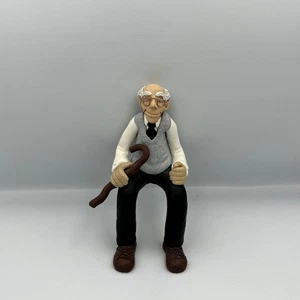 Statuina D Manning Vecchio Seduto con Canna Argilla Edizione Limitata - Foto 1 di 6