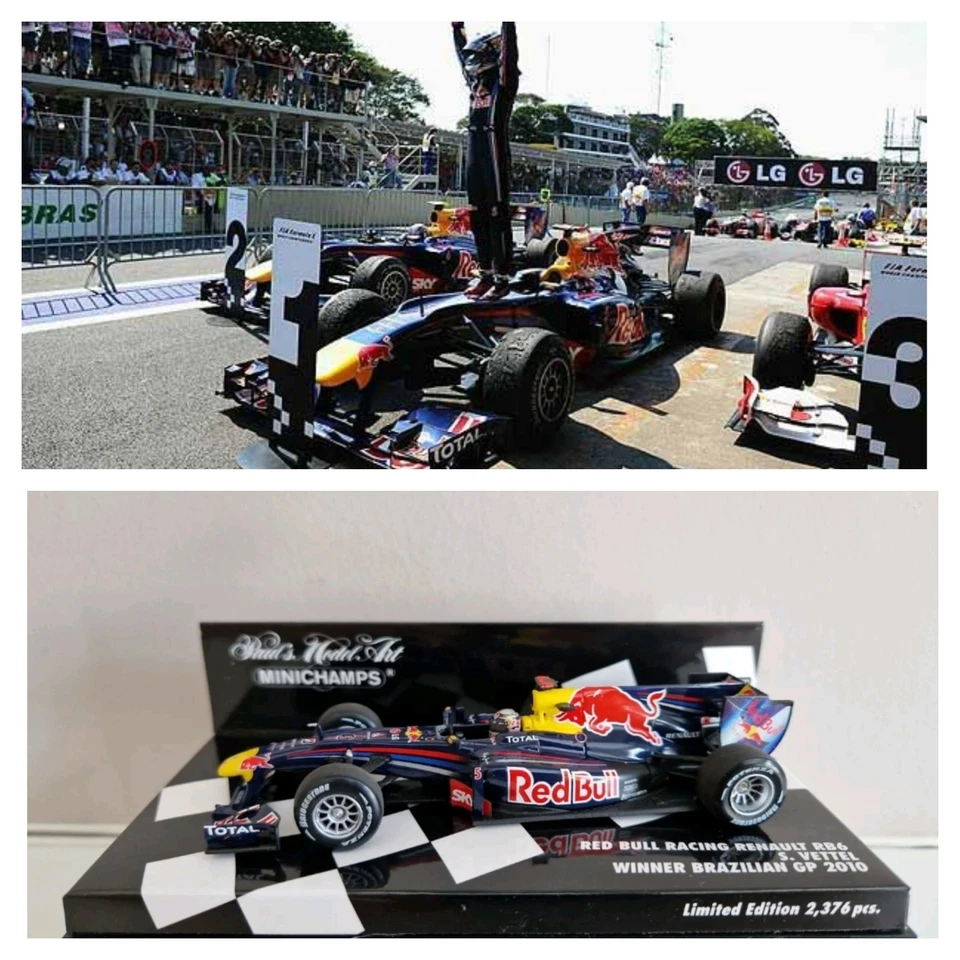 Red Bull RB6 Vettel Winner Brazilian GP 2010 1/43 Minichamps - Image 1 of 1