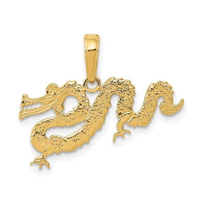 14K Yellow Gold Dragon Pendant - Image 1 of 3
