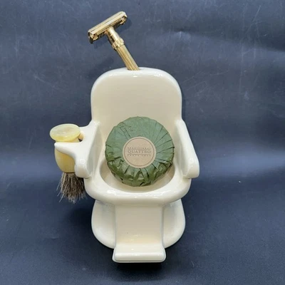 1961 Gillette Gold Slim Adjustable Aristocrat 1-9 With Soap, Brush & Holder #G3 - Image 1 of 4