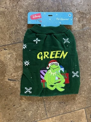 Suéter Disney KERMIT LA RANA Verde Navidad VACACIONES Perro XL NUEVO CON ETIQUETAS Foto 1 de 2