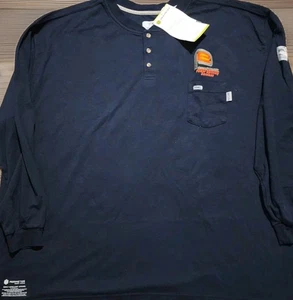 Camicia Tyndale FR L/S Henley Pocket blu uomo taglia 5XL logo repellente insetti nuova con etichette - Foto 1 di 9