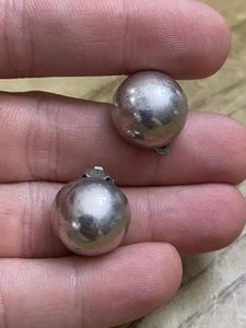 Vintage Estate 925 Sterling Silver Signed Mexico Taxco Clip On Earring - Picture 1 of 2
