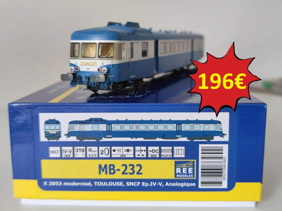 REE MODELES MB-232 X2853 Autorail X2800 TOULOUSE SNCF HO #60 - Photo 1/4