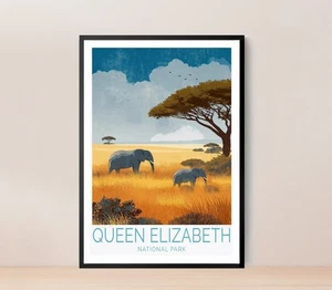 Queen Elizabeth National Park Travel poster Choose your Size - Picture 1 of 2
