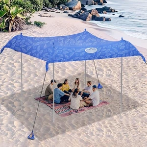 UMARDOO Family Beach Tent Canopy Sun Shade Portable 10*10Ft 4 Poles - Picture 1 of 9