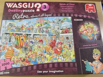 Superb JUMBO 1000 pc Jigsaw Puzzle WASGIJ Destiny # SANDS OF TIME! RETRO (b) - image 1 of 4