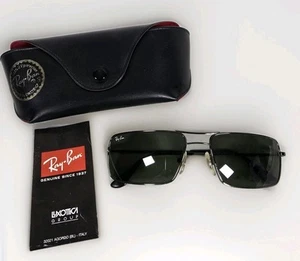 Ray-Ban Italien RB 3240 004 58 16 Rechteck Draht Flieger schwarz EUC - Bild 1 von 16