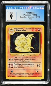 Pokémon TCG Ninetales 12/102 Base Set Holo Unlimited Holo Rare Graded CGC 9 Mint - Picture 1 of 2