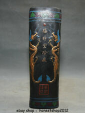 8,8 "China pastel de tinta pintura Dynasty Palace 2 dragones cuentas textos peso papel"