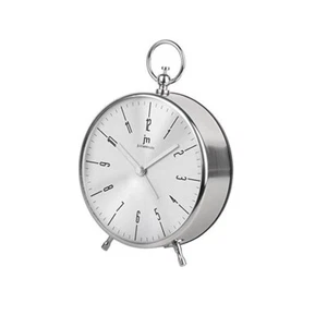 Alarm Clock Table Style Vintage Lowell Just Minute JA7045CF - Silver - Picture 1 of 2
